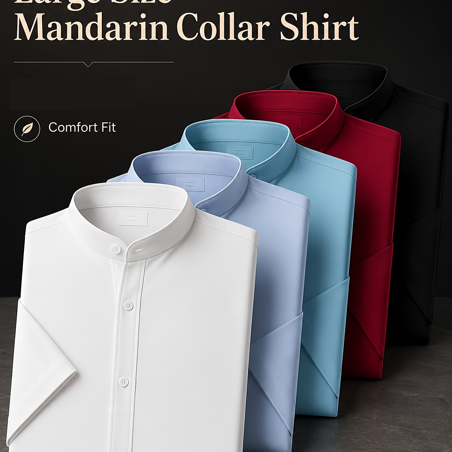 Image of 1 Plus-size With Stand Collar, Big Size Men's Long Sleeve Shirt, Wrinkle-resistant, Durable, And Breathable Large Shirt, Outdoor Sports Breathable Stretch Shirt, Plus Size
