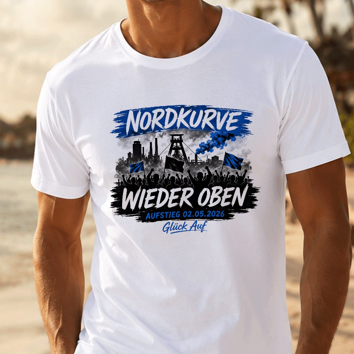 Ruhrport Football Campaign For Gelsenkirchen Fans 2026(6) For Men Summer Casual T-shirt- Lightweight Tee For Seaside Vacation, Beach Resort