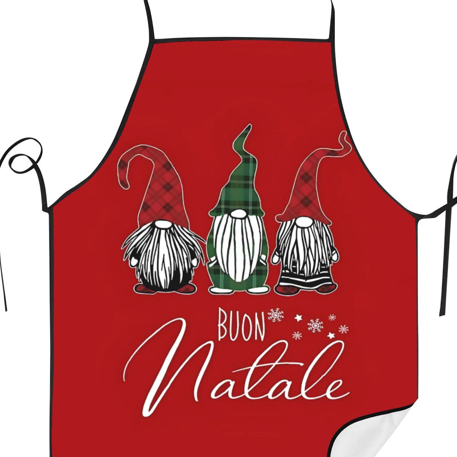 TEMU Merry Christmas! Adorable Christmas Gnomes Wearing Hats, Adjustable Unisex Cooking Apron For The Home
