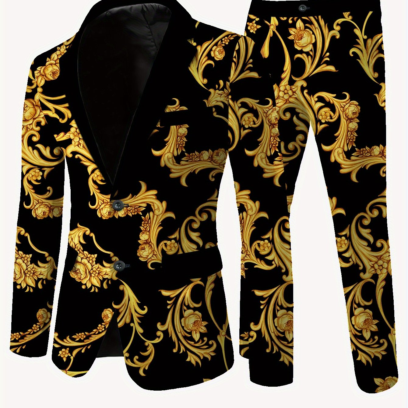 TEMU [suit And Trousers] Men's Suit Set Casual Premium Non-iron Regular Size Suit And Trousers Set