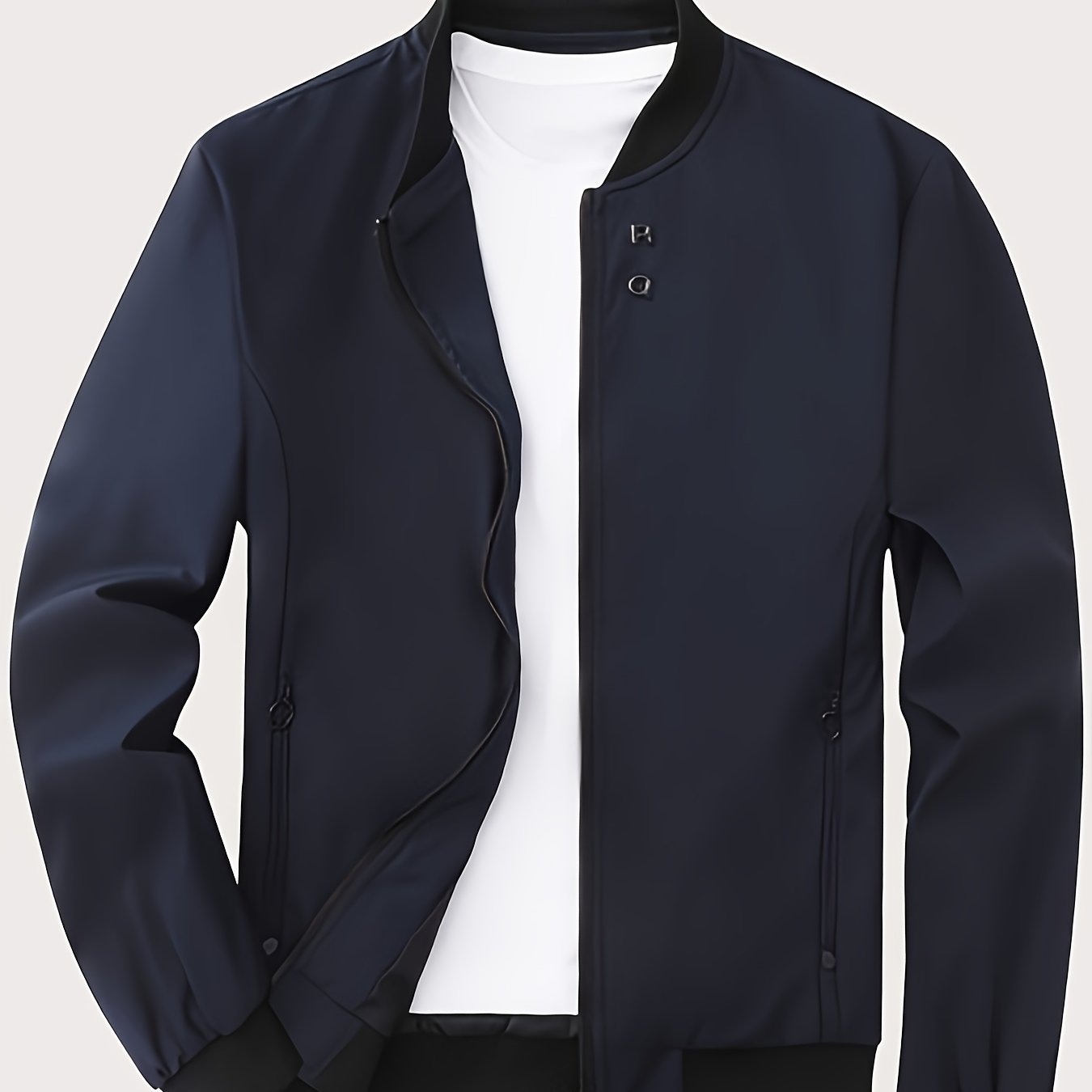 TEMU Men's Casual Solid Color Stand Collar Casual Jacket Trench Coat, Jacket