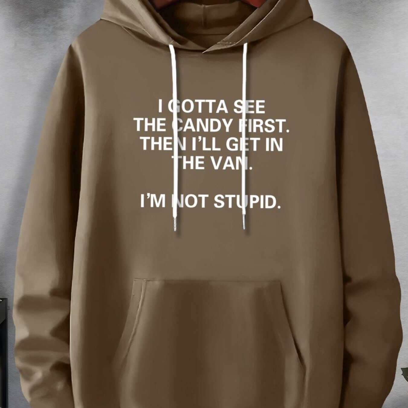 TEMU Fashion Print Hoodie, Men's Plus-size Hoodie, English Print Hooded Hoodie With Kangaroo -size Men's Clothing, Suitable For Winter And Autumn, As