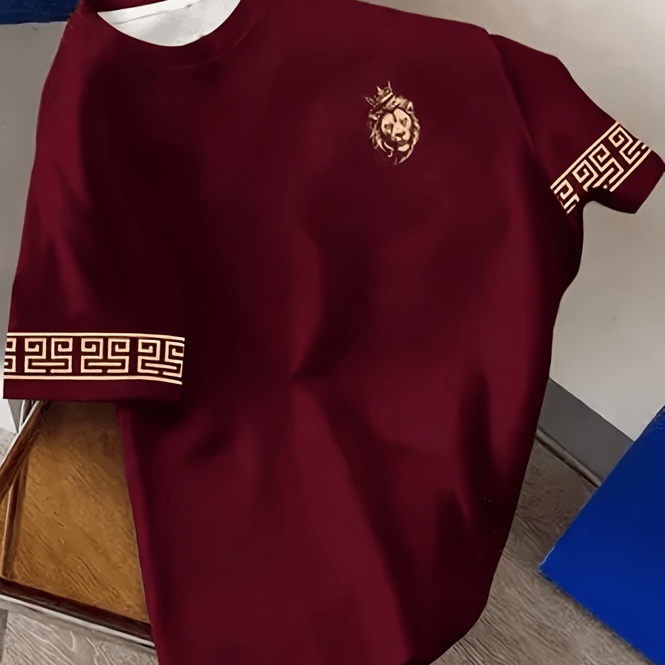 TEMU - Men's Lion Print Short Sleeve T-shirt, Casual Easy And Versatile, Ideal Gift For Boyfriend Or Family