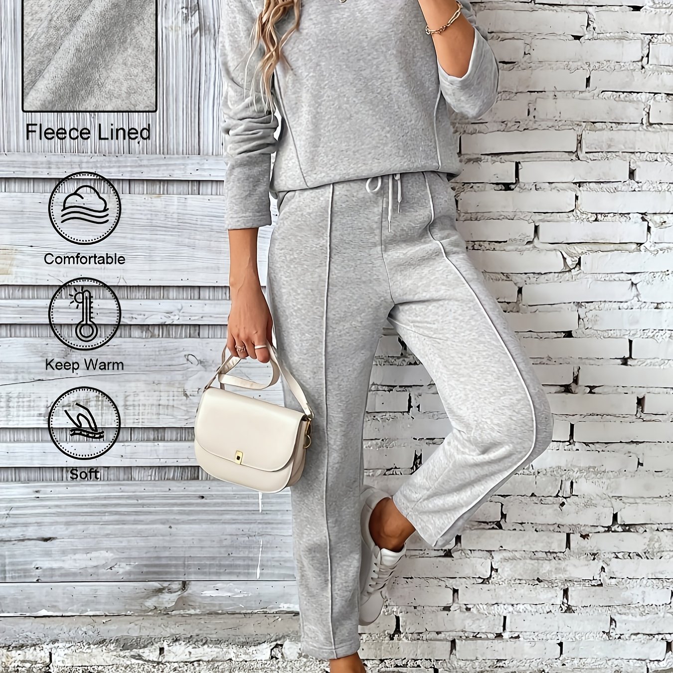 TEMU Spring/autumn Style. Women's Elegant Pants Suit. Simple And . Suitable For Dating And Commuting