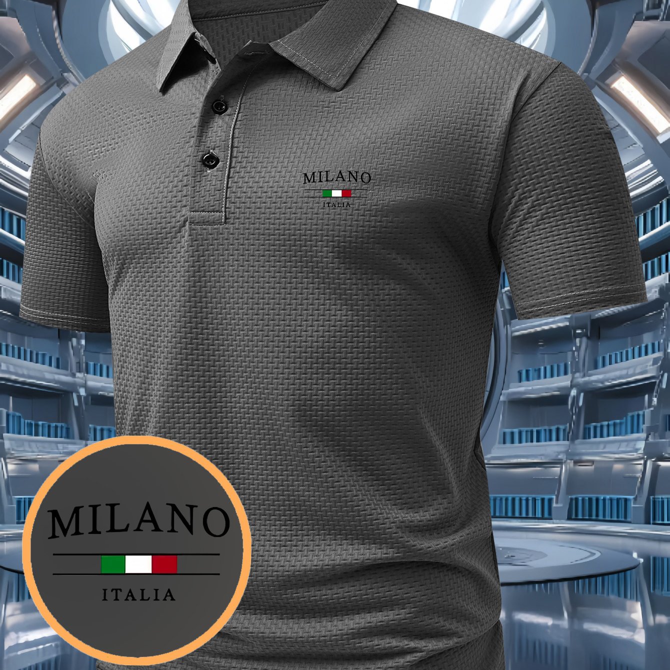 TEMU G1641-mil Men's Short-sleeve Casual Summer Printed T-shirt - Stylish And Versatile Top, , Lightweight Golf Shirt