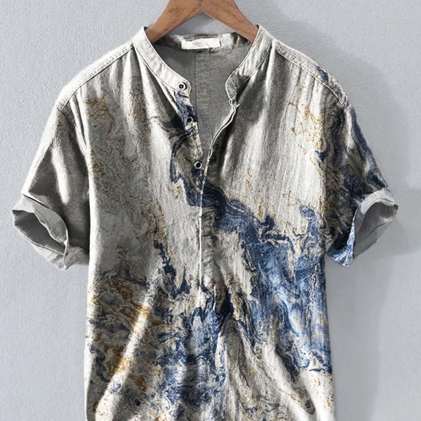 TEMU Polo pour homme à col avec impression numérique