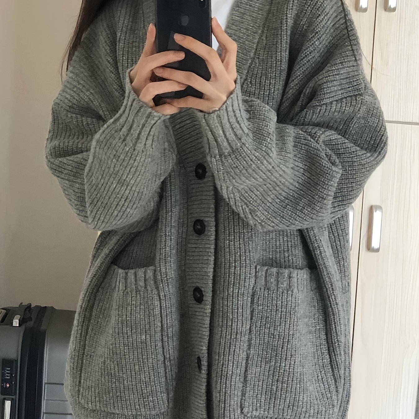TEMU Pull Femme Automne Hiver Nouveau Vêtement d'Extérieur Décontracté Col en V Gilet