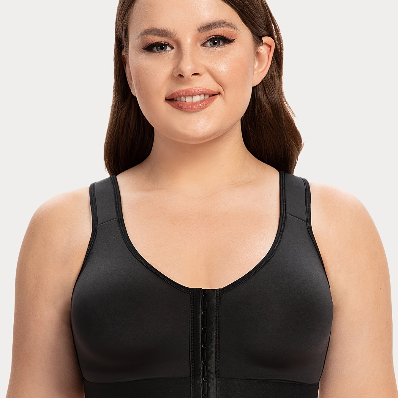 Women Front Closure Wirefree Post Surgery Plus Size Back Support Posture Bra