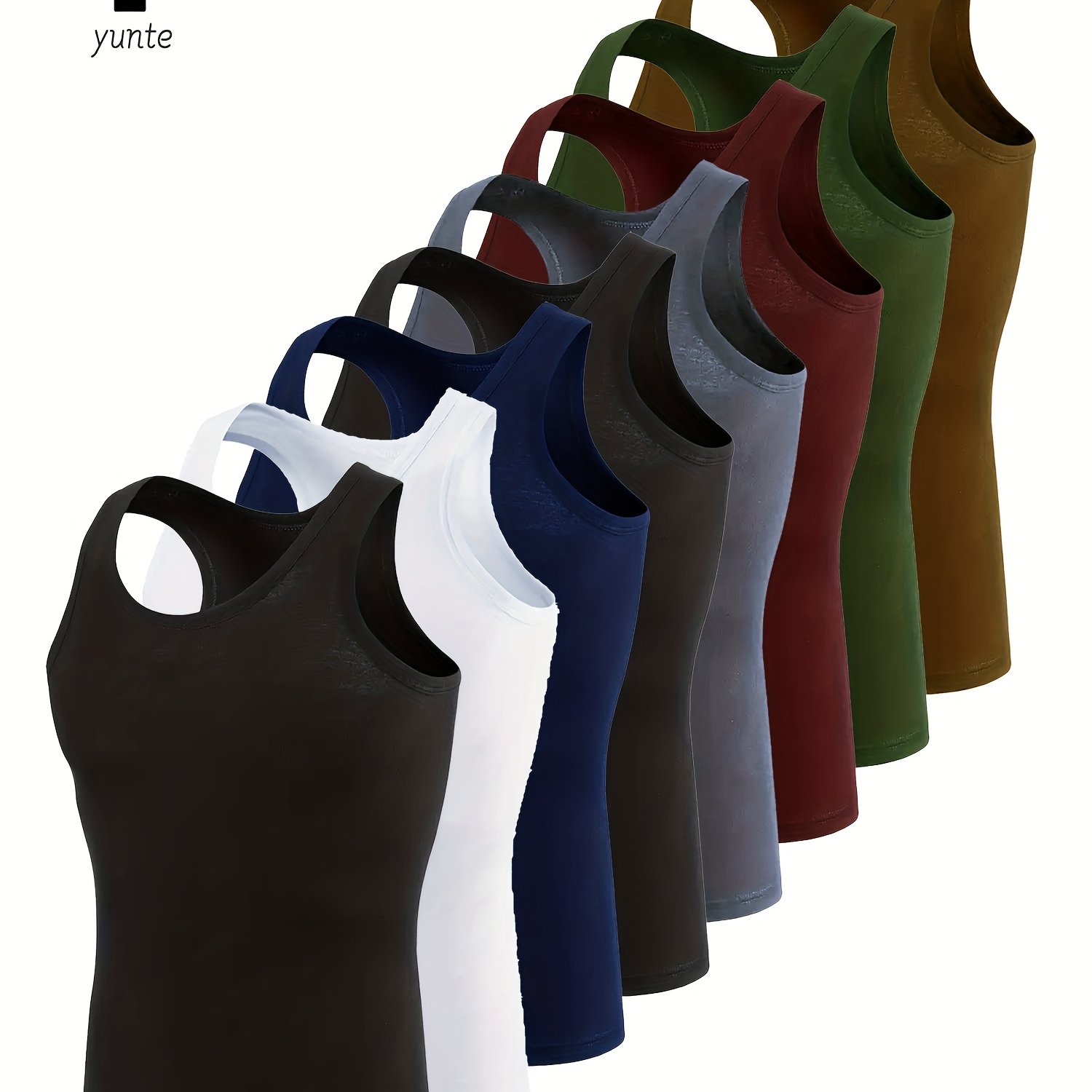 E-shop 8er-Pack Sortierte Farben Weste Marineblau Schwarz Grau Burgunderrot Armee Grün Khaki, Modische Atmungsaktive Bequeme Schnelltrocknende Sport