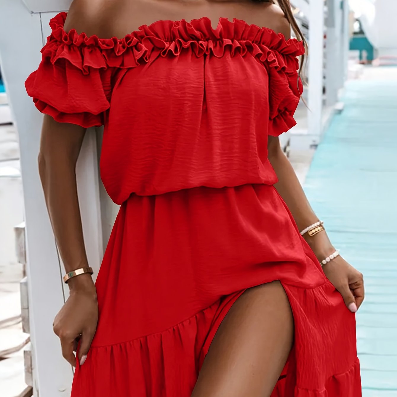 TEMU Fashionable Off-the-shoulder Dress 3