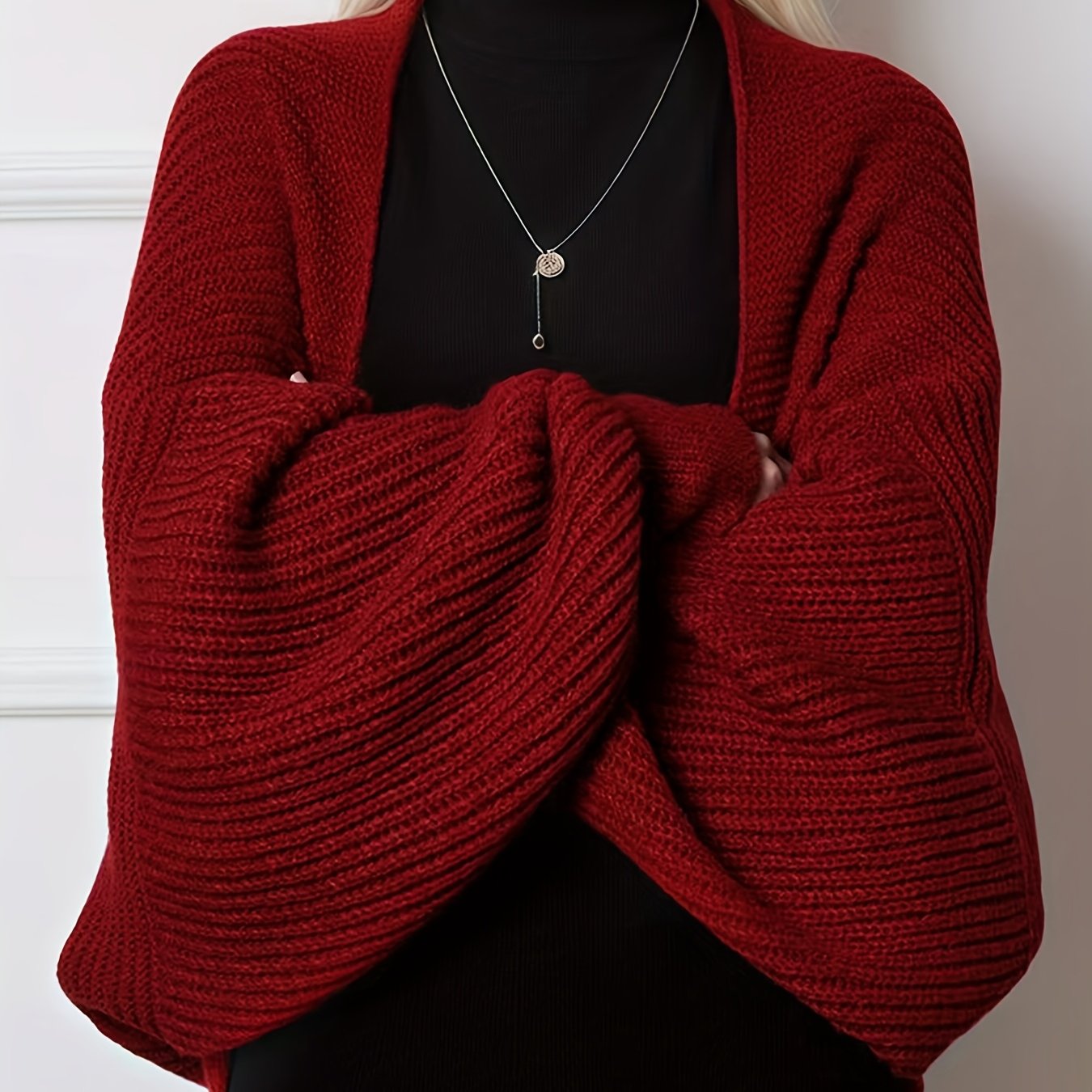 E-shop Modische Plus-Size-Jacke in Unifarben, eleganter Damenschal, stylische Herbst- Winter-Outfits, schöner praktischer Schal – eine perfekte als