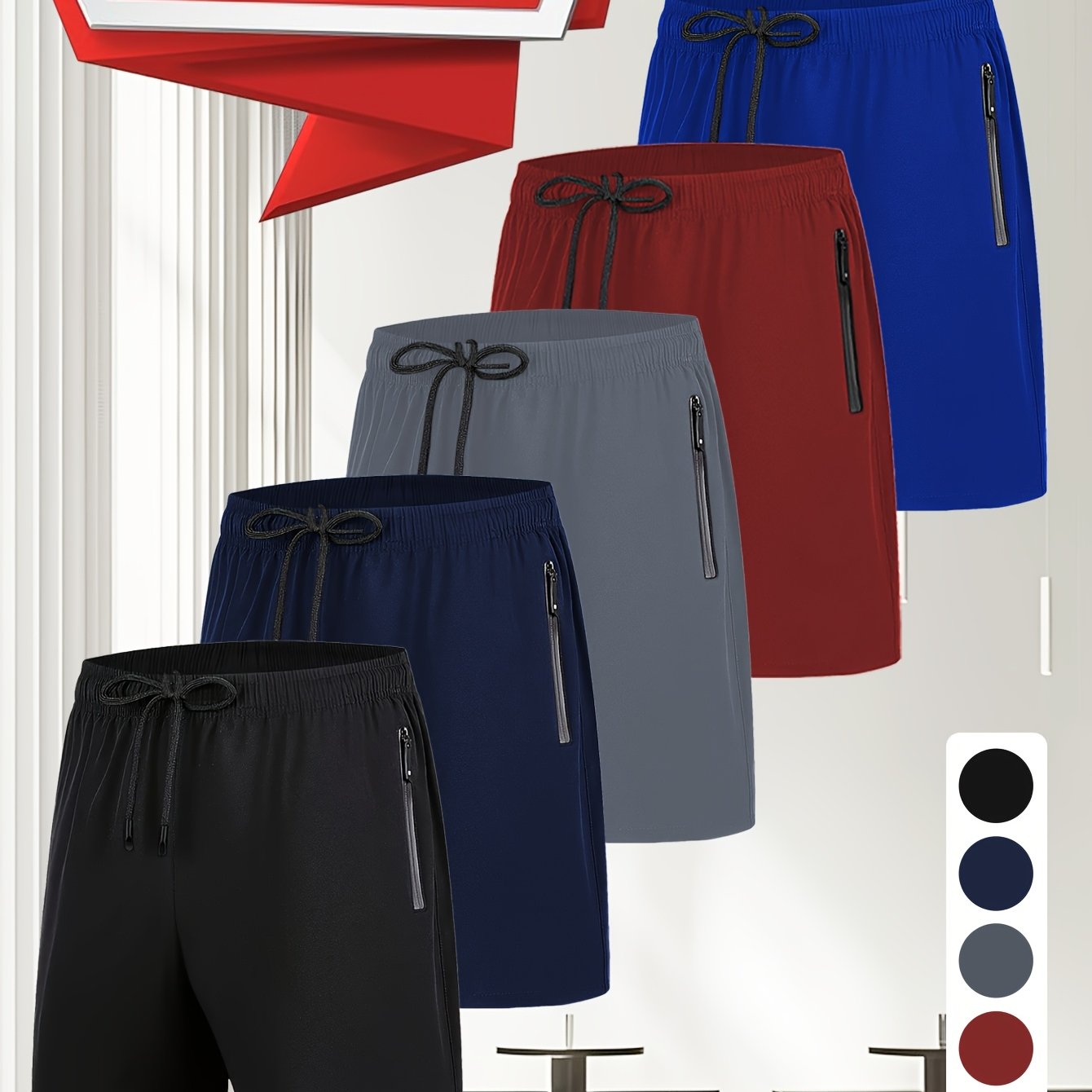 TEMU 5 Sets Of Men's Summer Casual , Featuring Letter Prints, Mesh For , Suitable For Casual And Home Workouts.