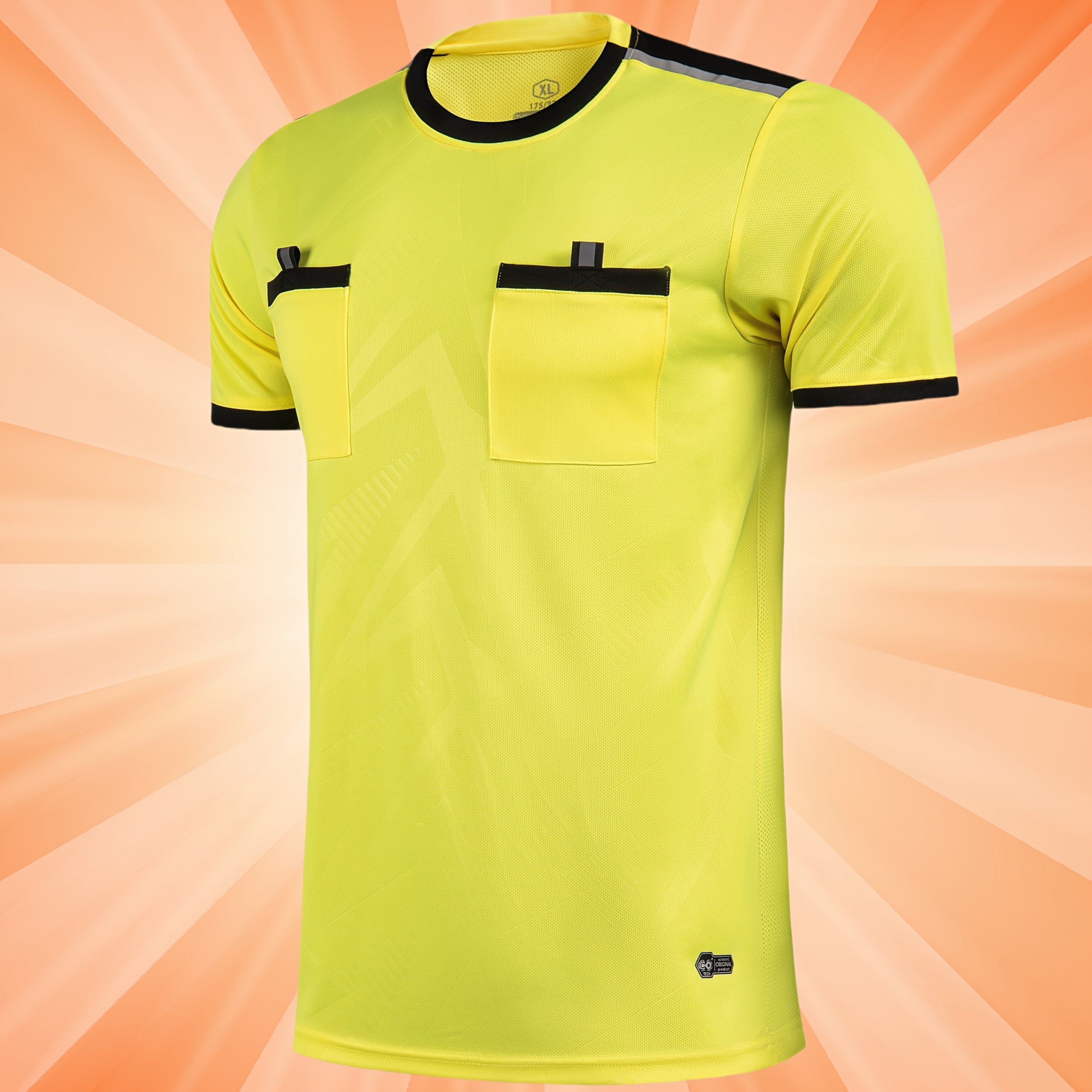 TEMU Men's Athletic Sports Shirt - Breathable, Lightweight Short Sleeve With Pockets For Soccer, Badminton, Table Tennis & More | Geometric Pattern,