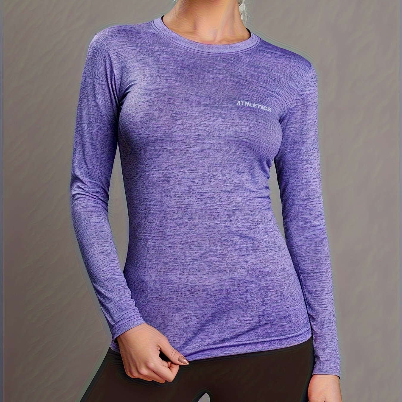 TEMU Women's Yoga Top, Breathable And Quick-drying Long Sleeve For Outdoor Sports, Running, And Fitness Training T-shirt