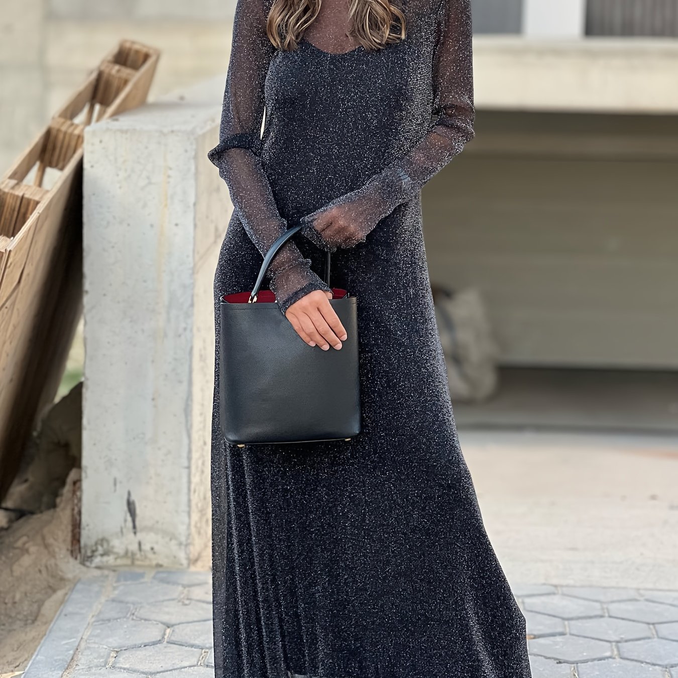 E-shop Zweiteiliges Herbst- und Winter-Set für Damen in europäisch-amerikanischem und Nahost-Stil: Mesh-, langärmlig, Stehkragen, Slim-Fit, zum