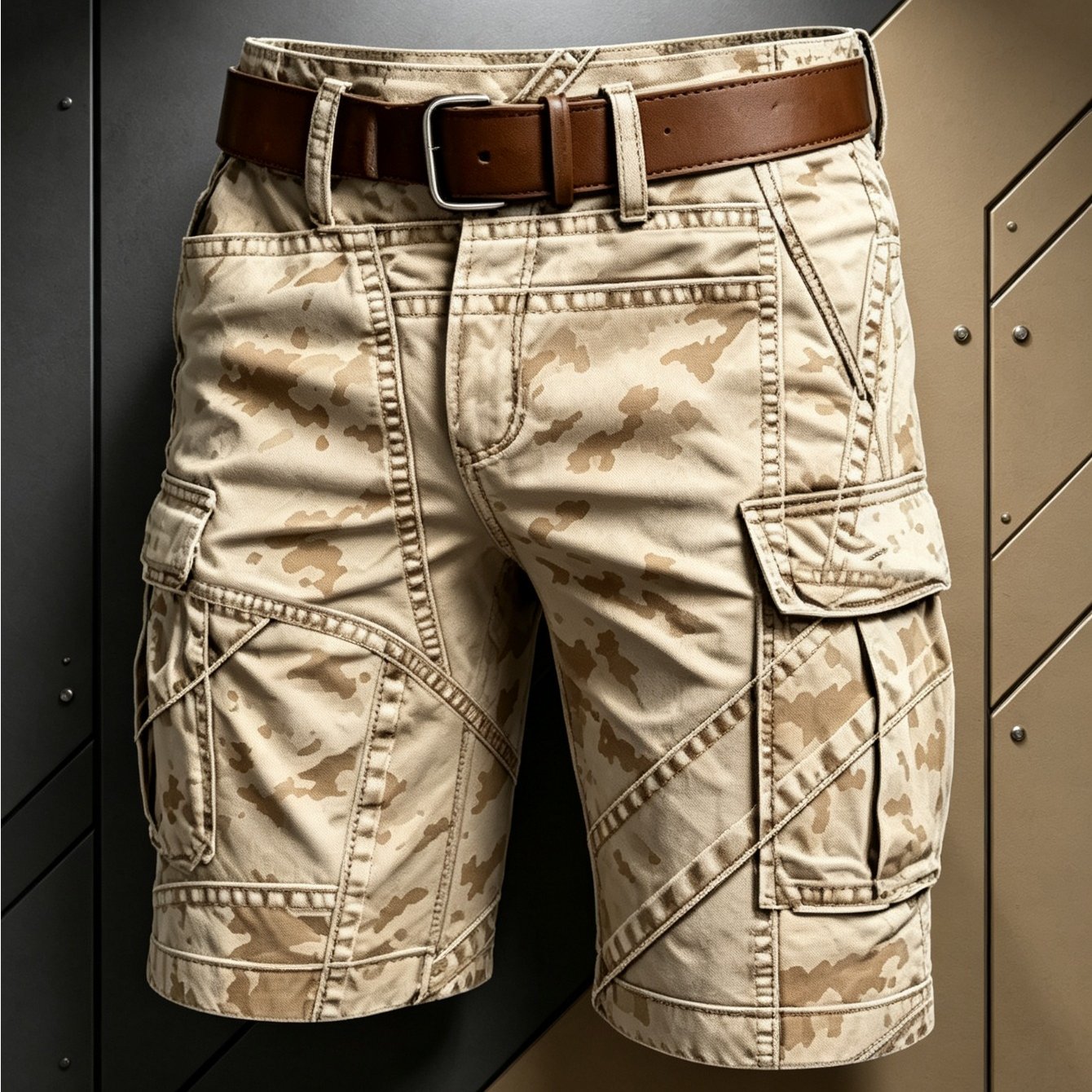 TEMU 1pc Men's Desert Camouflage Cargo Shorts, Multi-pocket Wear-resistant Relaxed Fit Casual Summer Shorts, Ideal For Outdoor Hiking Camping Daily
