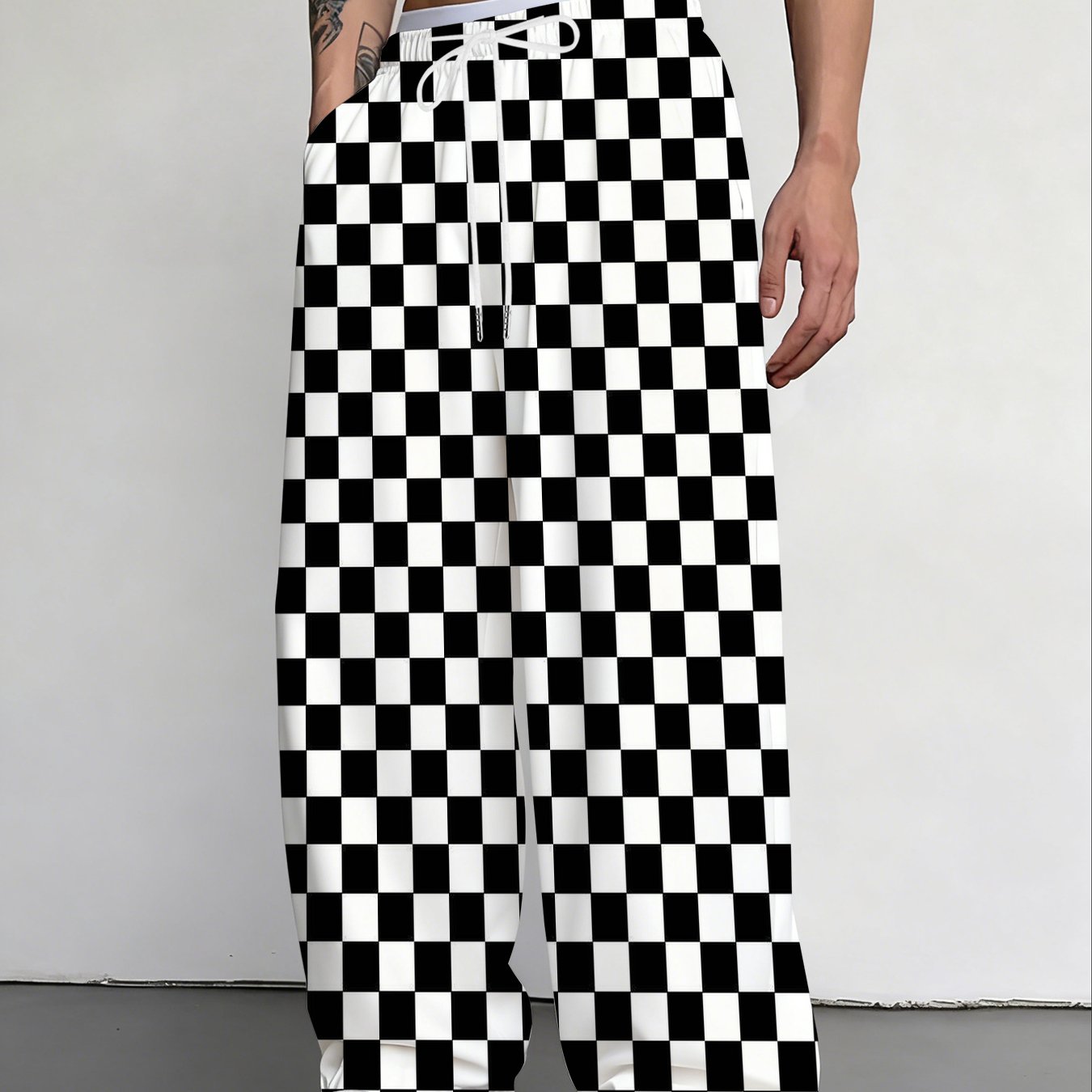 TEMU Thin Men's Trousers Loose Straight Pants Teenagers European And American Trendy Casual Pants