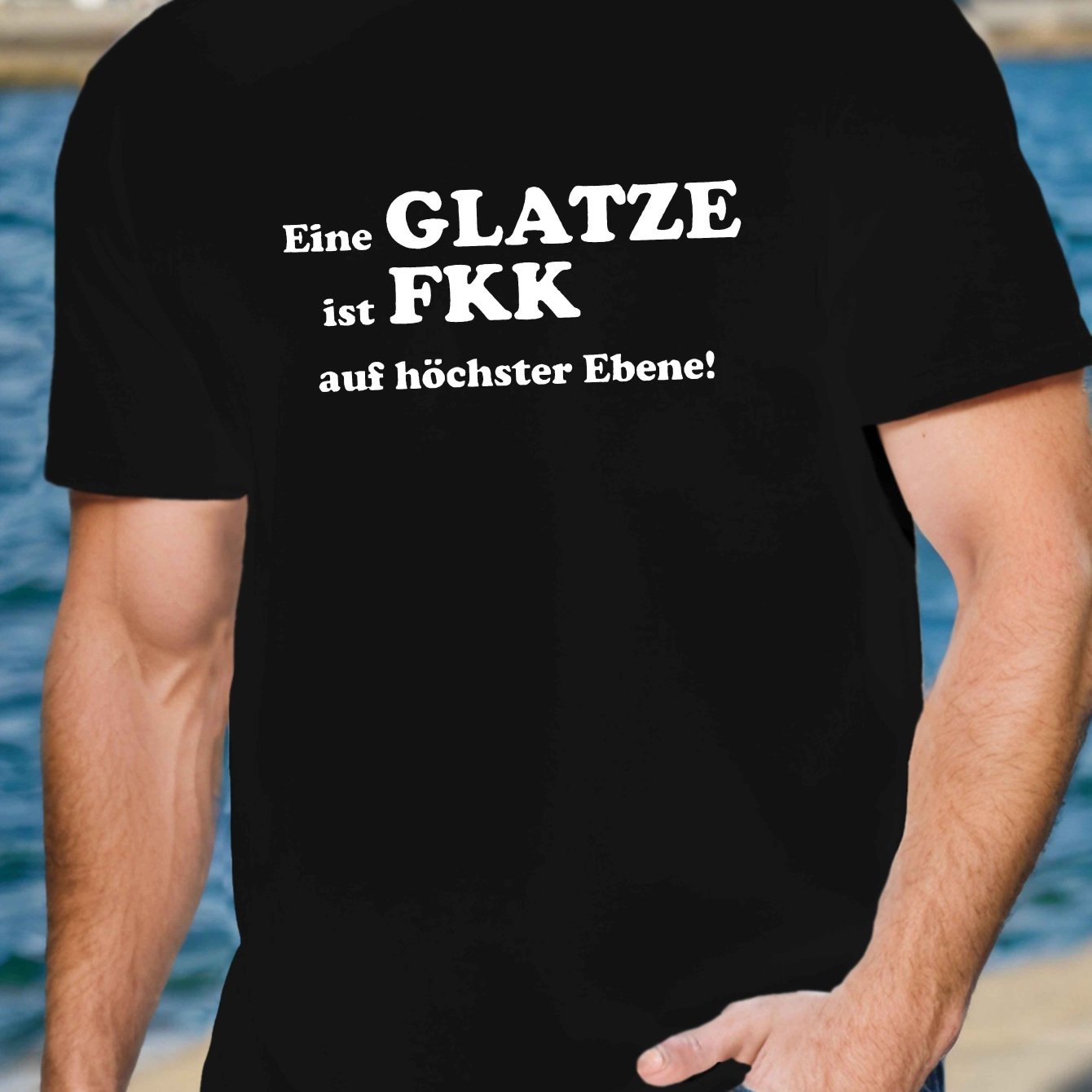 E-shop Herren T-Shirt im deutschen Stil mit kurzen Ärmeln – Lässiges Rundhals-Sommeroberteil mit Glatzekopf/-Look, maschinenwaschbar für