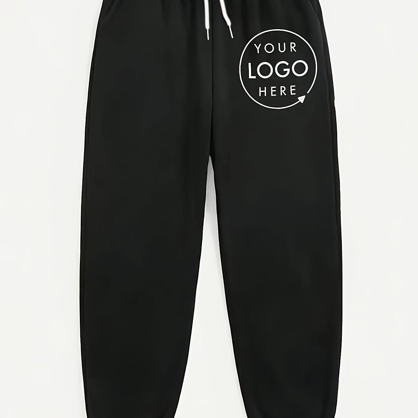 TEMU Men's Custom Photo/text Sweatpants - Design With Your Own Picture/text, Stretchable Polyester Fabric, Suitable For Birthdays, Anniversaries,