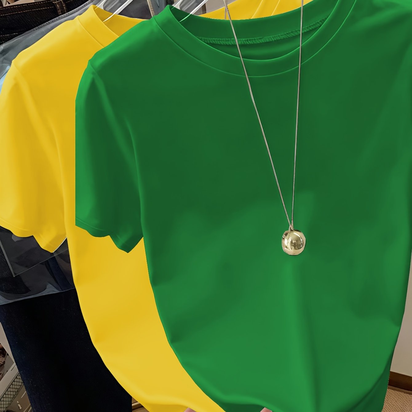 E-shop T-Shirt, Langarm Rundhals Freizeit Top für Frühling und Herbst, Damenbekleidung