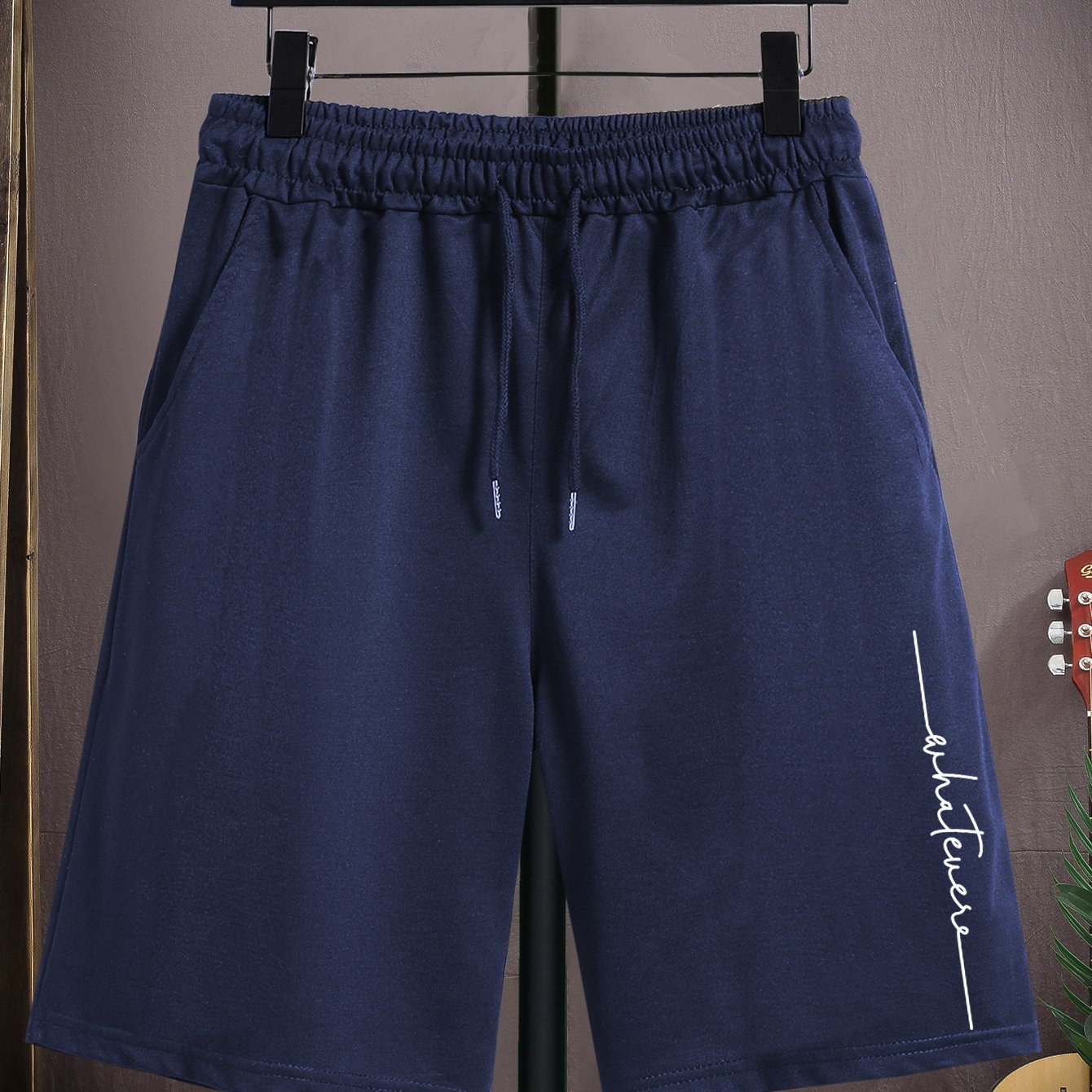 TEMU Pantalones Cortos Deportivos de Verano para Hombre con Cordón Ajustable y Estampado de de Talla Grande