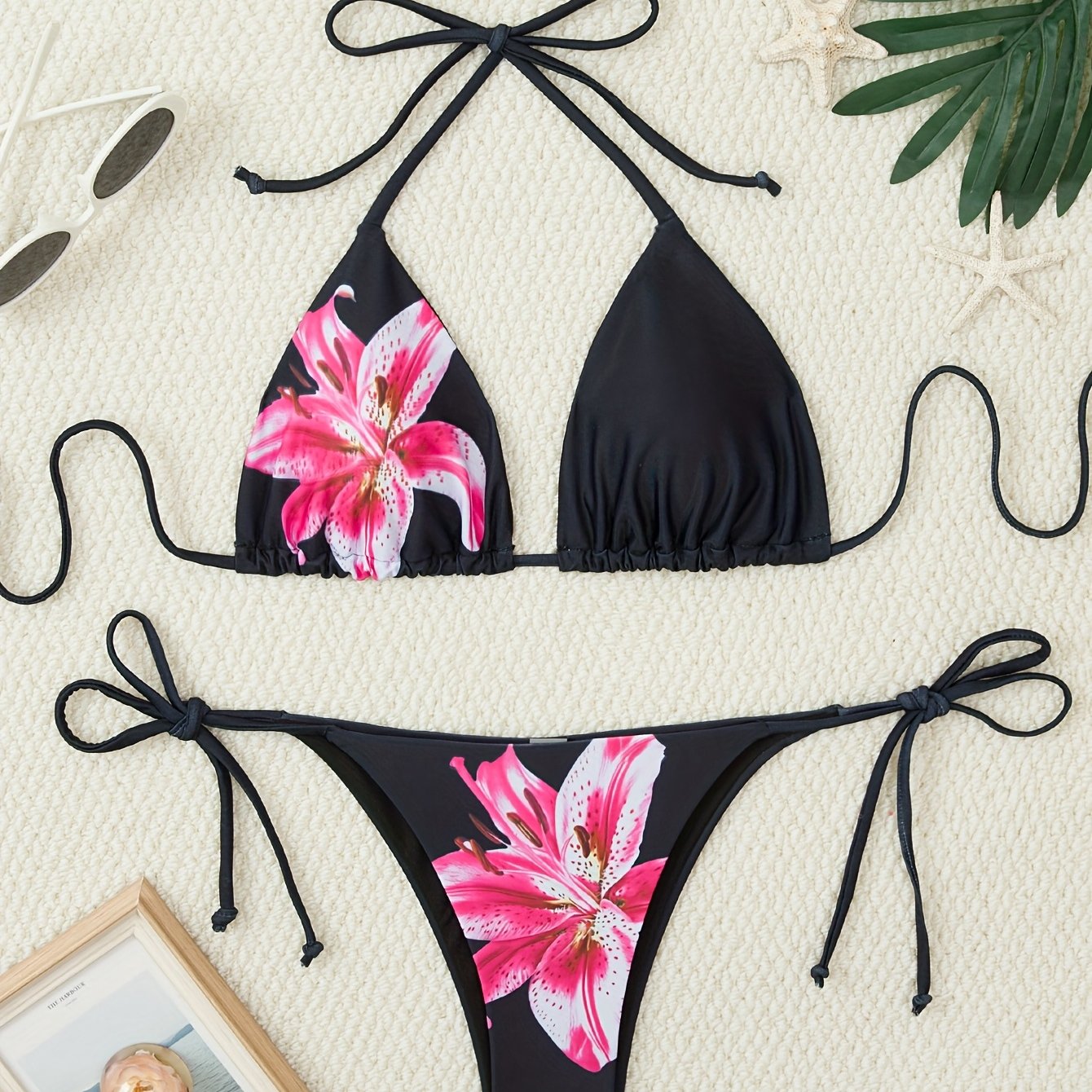 TEMU Conjunto de Bikini de Dos Piezas con Estampado de , y Casual para Playa y Exteriores
