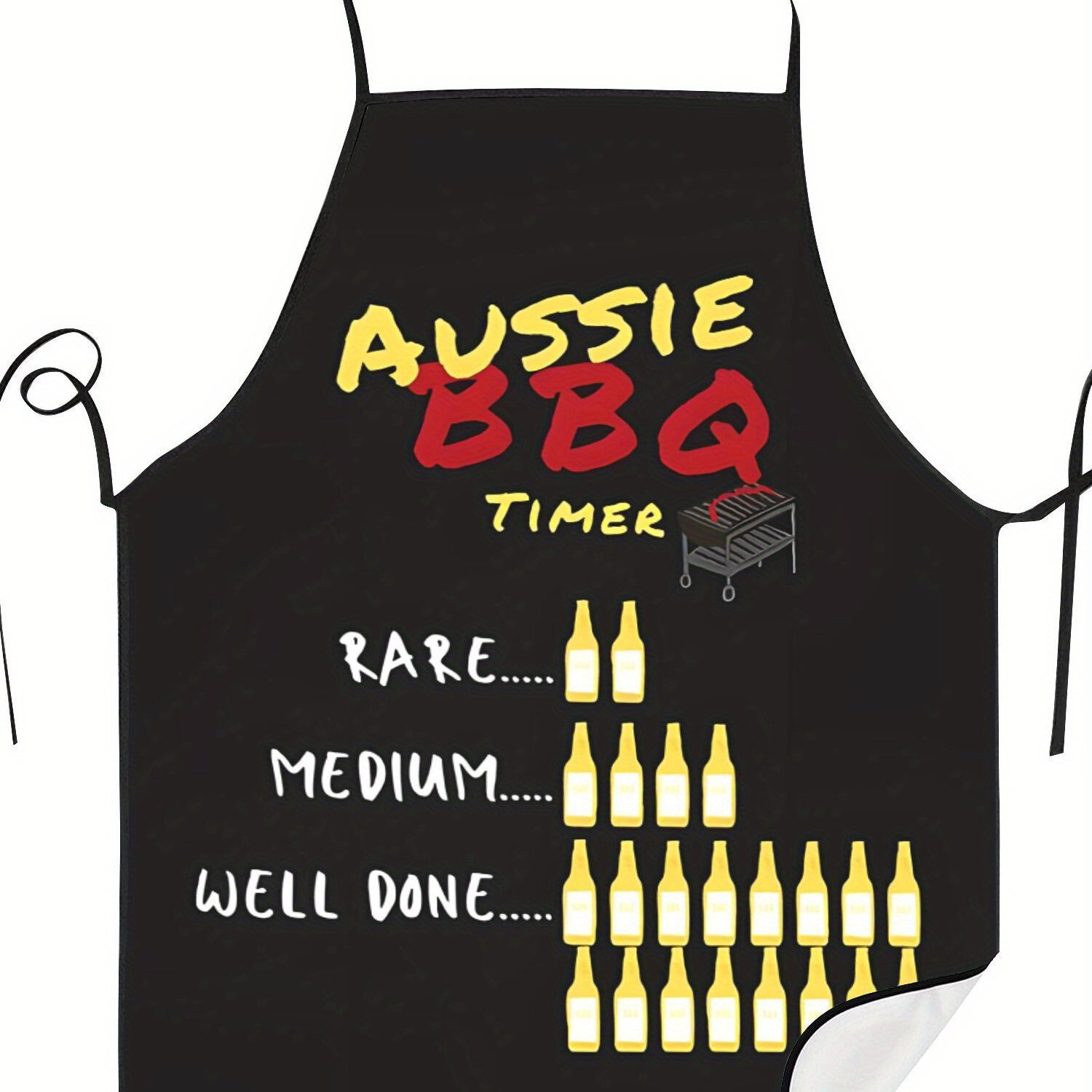 TEMU 2d Print Design Bbq Timer Apron Restaurant Printed