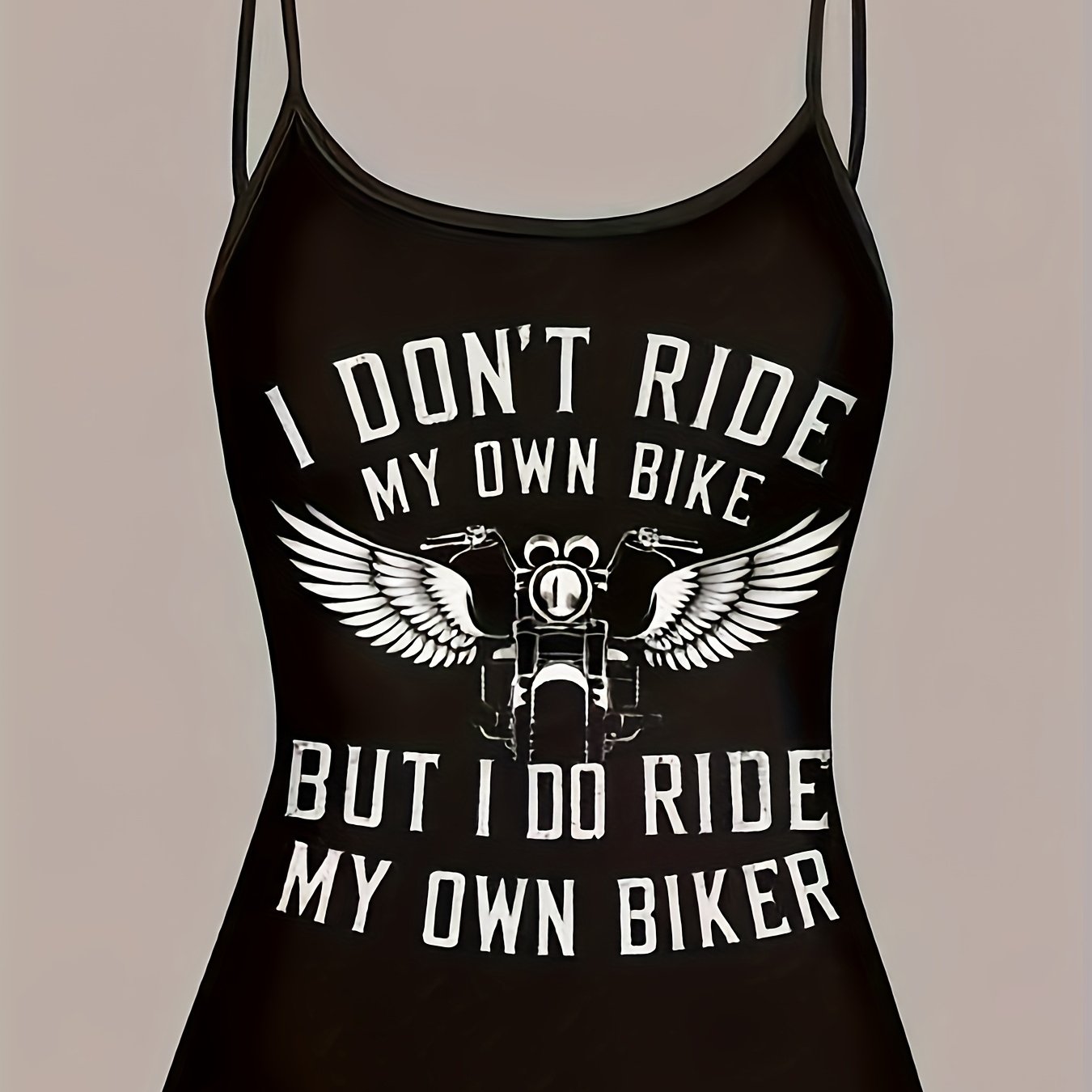 TEMU Ezwear Women's Casual Retro Trash Maple Leaf And Motorcycle Print Sexy Slim Fit Camisole, Suitable For Summer