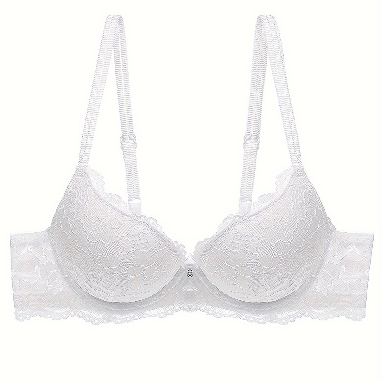 E-shop Lace Thick Cup Push Up BH | Mittlerer Halt, Nicht herausnehmbare Polsterung, Bügel, Preppy Style