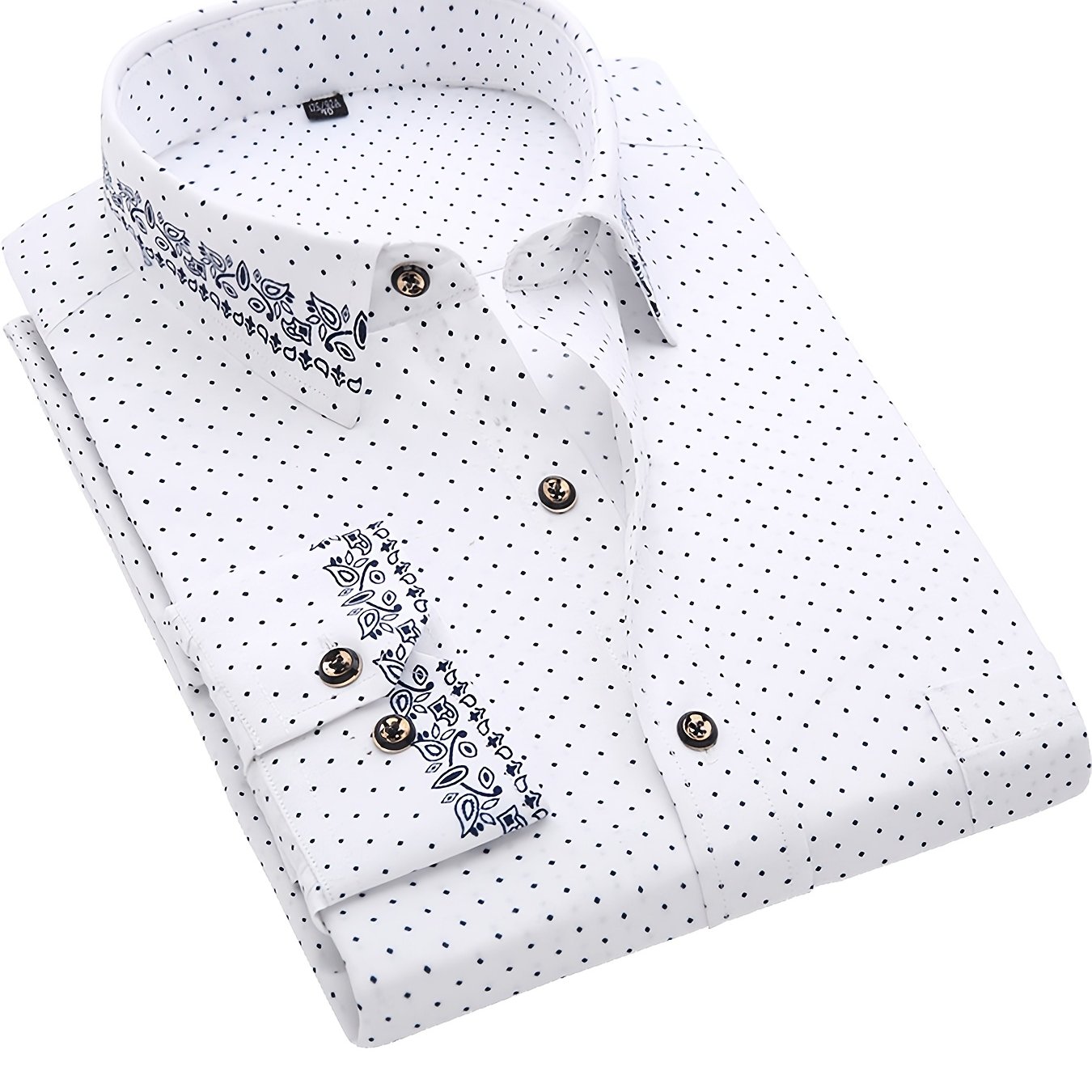 TEMU Autumn 's Shirt Trend Korean Version Slim Floral Shirt Long-sleeved Casual Thin Shirt [ Bang]