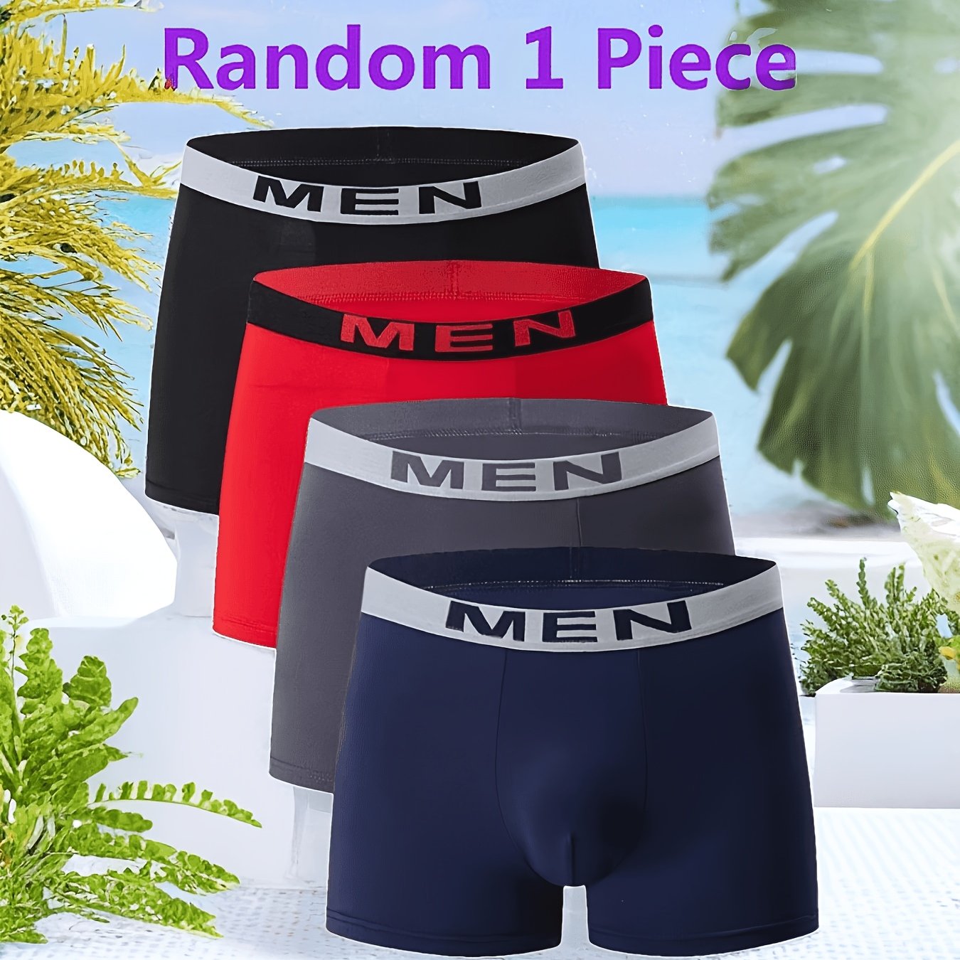 TEMU 1pc Random Men's Fashion Casual Athletic Comfortable 'men' Letter Briefs