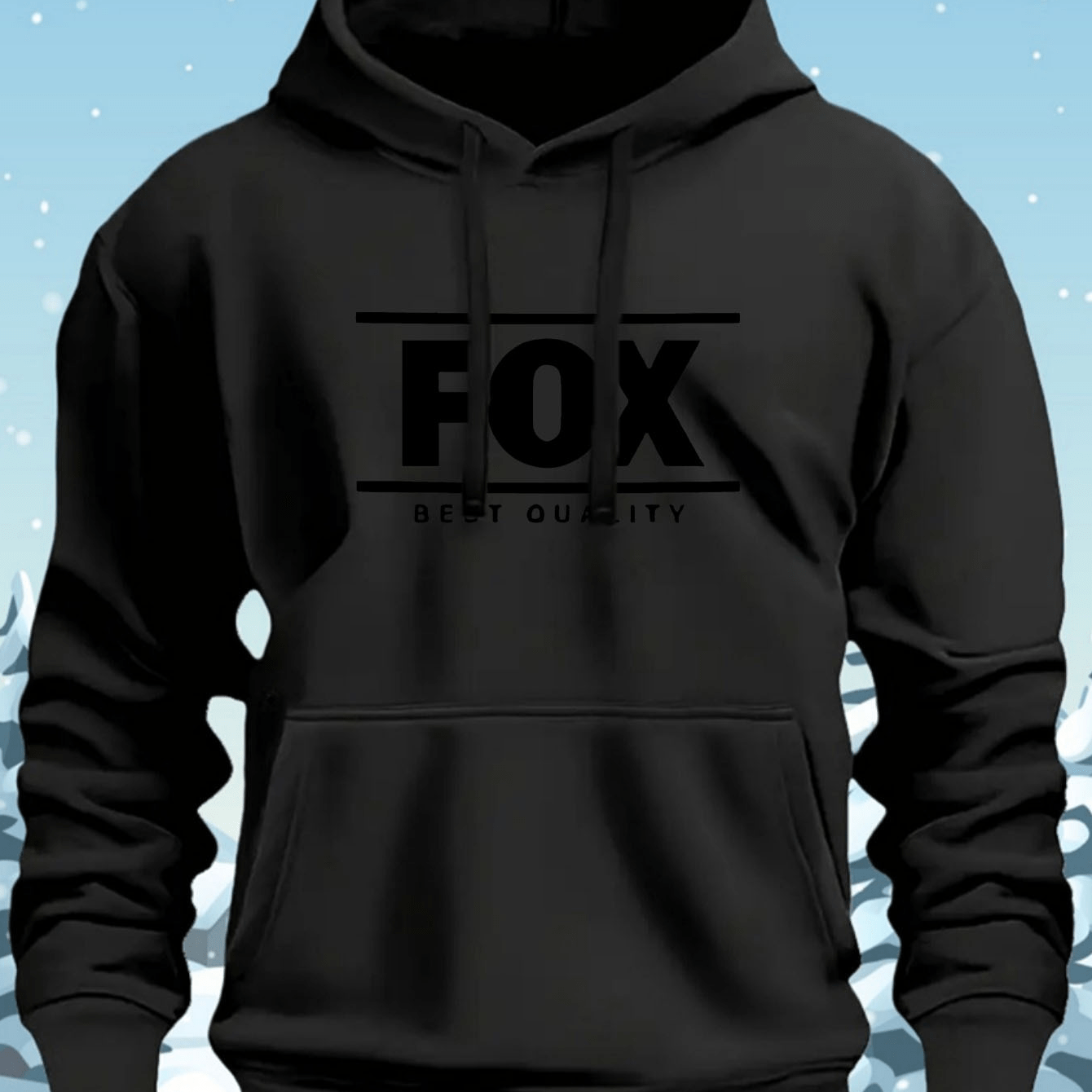 Image of Zcaynger Men's Thickened Hoodie Print - Warm Winter, Machine Washable Streetwear Pullover Suitable For Outdoor Daily Wear, Gift For Boyfriend/husband, Autumn Casual Clothing