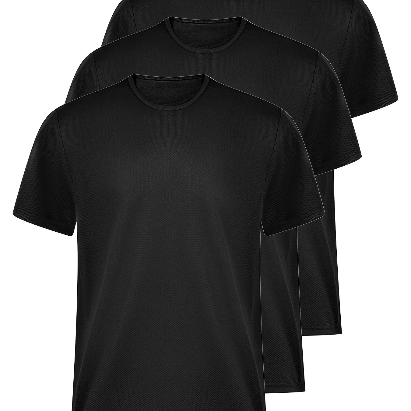 TEMU Set Of 3 Lightweight And Short-sleeve T-shirts, Ideal For Running, Outdoor Activities, Casual Hikes, Moisture-wicking, Quick-drying, And