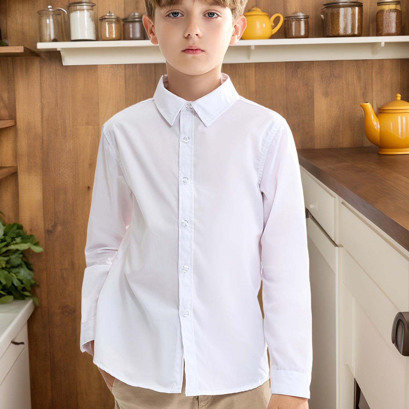 Garden Boys' Shirt Long Sleeve Preppy Style