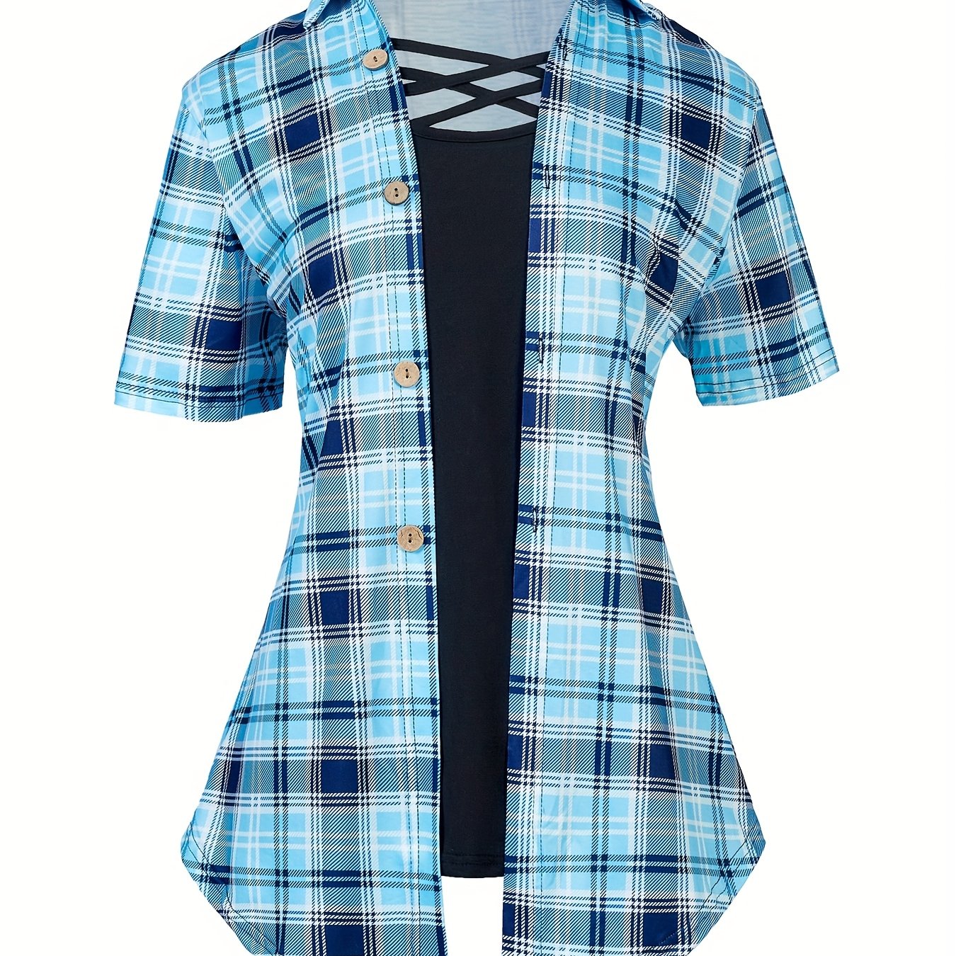 Plus Size, Cross-strap Plus Size Top