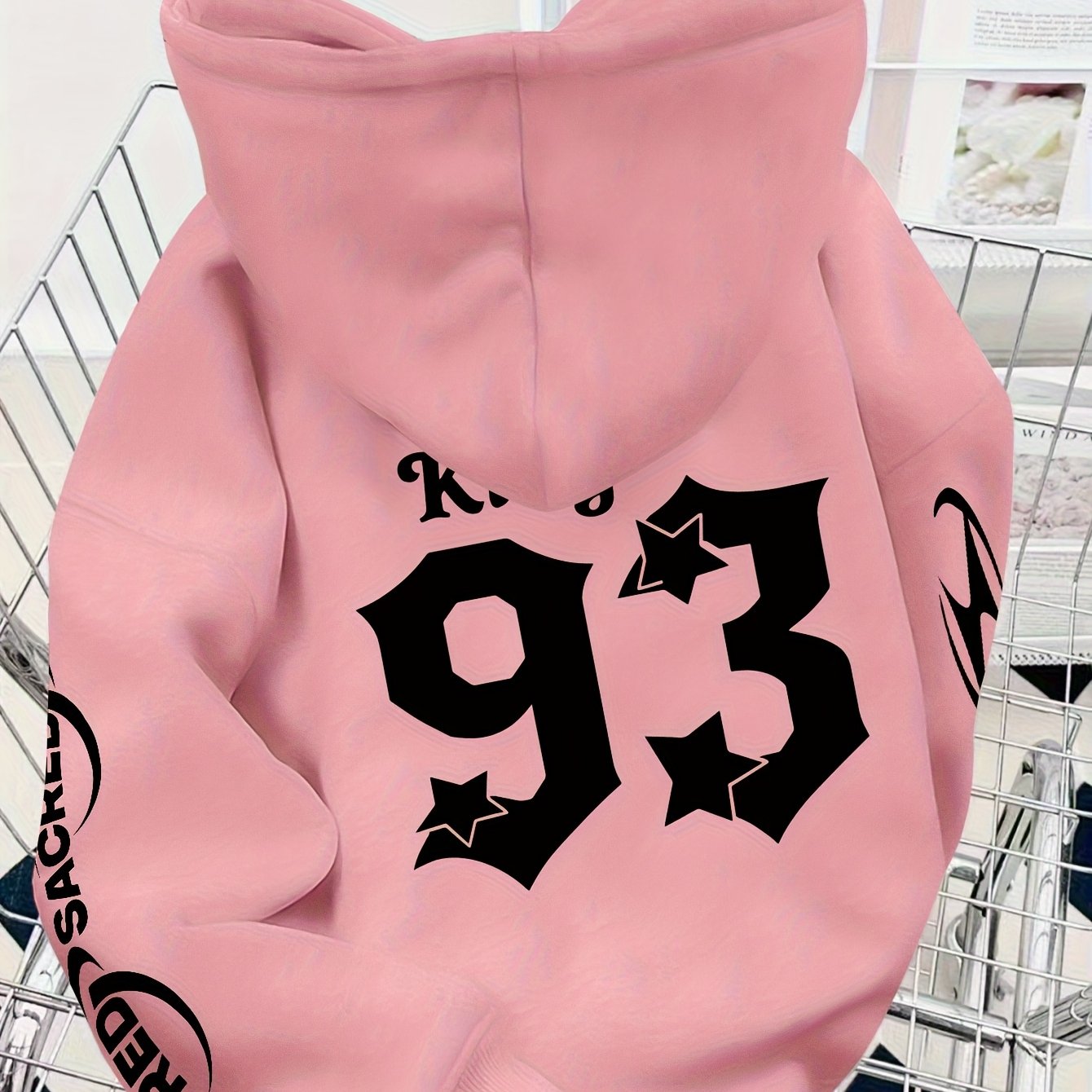 TEMU Men's Thickened Plush Hooded Sweatshirt - Loose Outer Layer Jacket With Multiple Geometric Abstract Print Patterns, Suitable For Autumn And