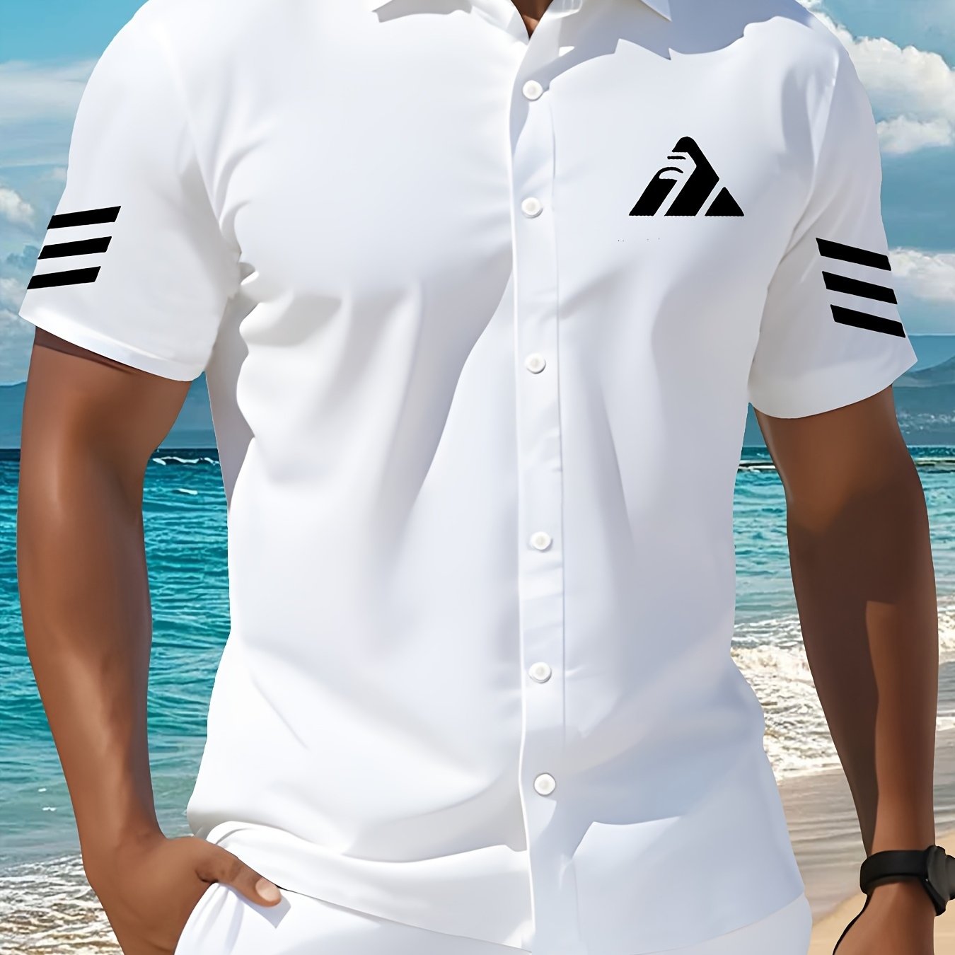TEMU [printeddesign-not Textured] Men's Large-size Shirt- Perfect For Casual Attire, Casual , And ., Plus Size