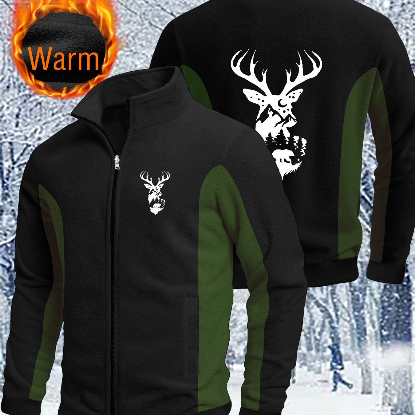 TEMU Men's Jackets|men's Fleece|men's Hoodies|men's Winter|men's Shirts|golf Collar Fleece, Fleece-lined And Thickened Top, Men's Outerwear, Outdoor