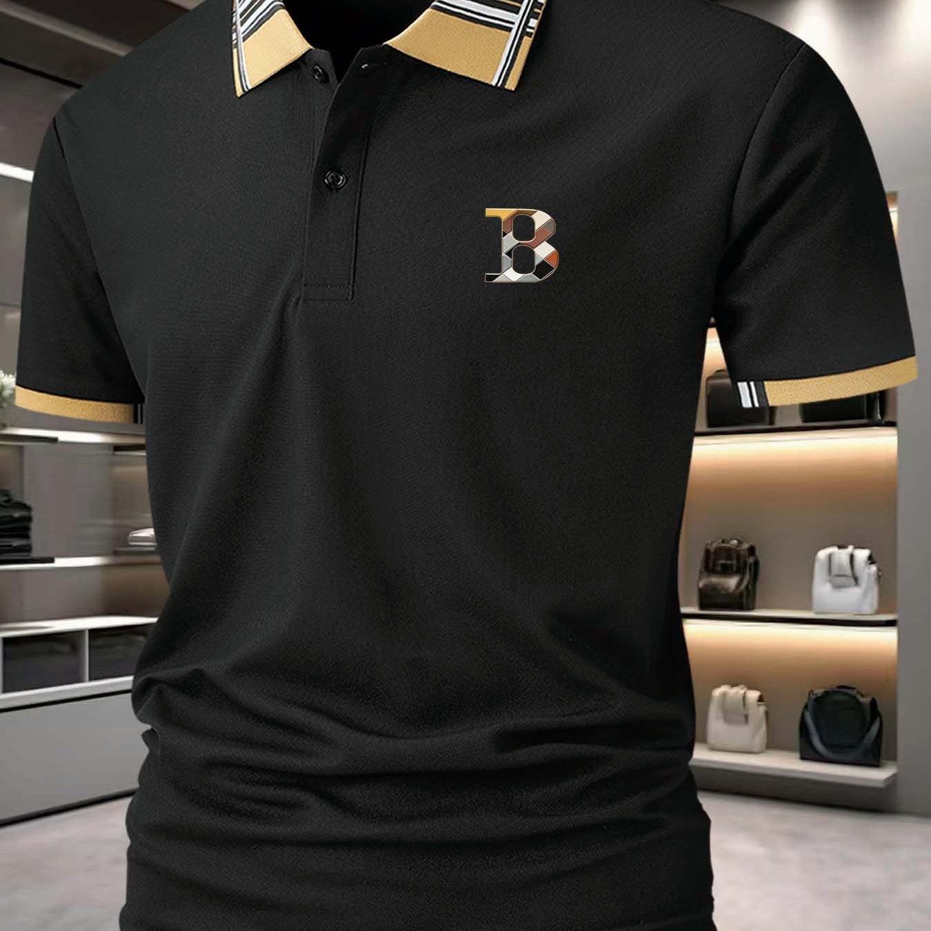 TEMU Polo da C550B a maglia con perla, maglietta a maniche corte, vestibilit� , top casual business a con stampa, applicazione efficiente!