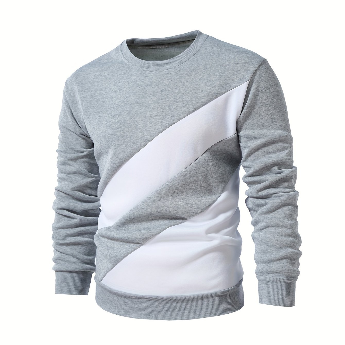 Men's Fashion Casual Color-block Round Neck Sweatshirt