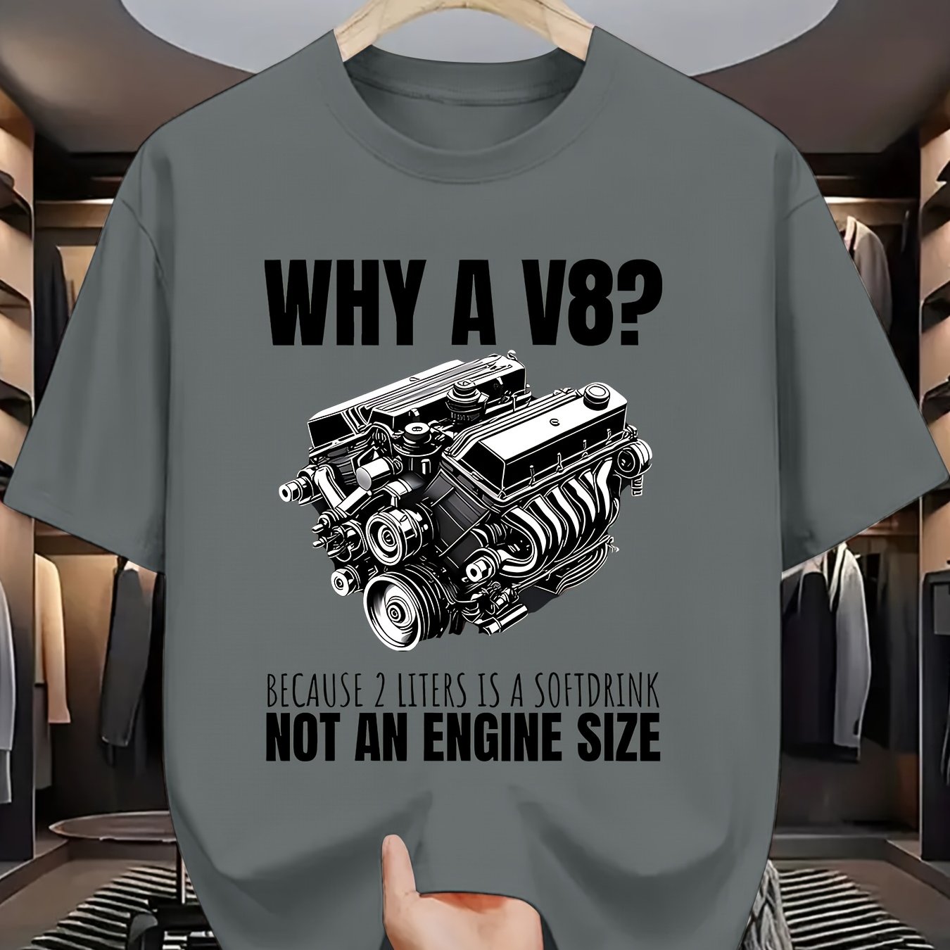 TEMU Print Men's T-shirt - Automotive Enthusiast Fashion