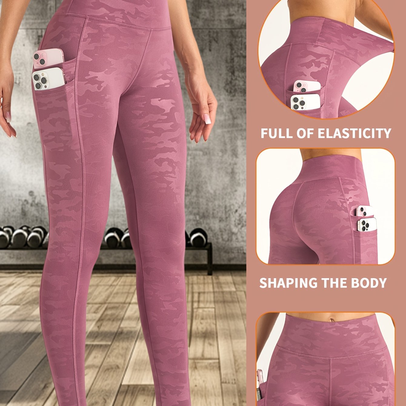TEMU 5d Anti-scratch Print Yoga Pants, Breathable High-waisted Butt-lifting Stretch Leggings, Fitness Tights, Running Shaping Pants, Casual Women's