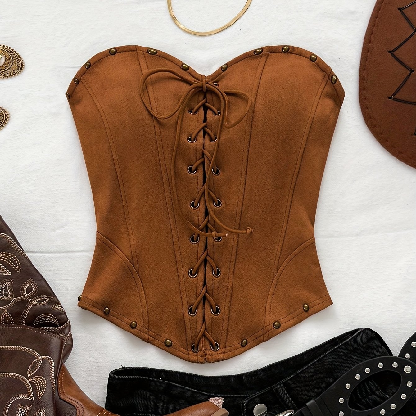 E-shop Herbst/Winter figurbetonter Crop Top, Damen-Weste für Weihnachtsfeiern, schmal geschnittenes Träger-Bustier mit vorne gebundenem Träger