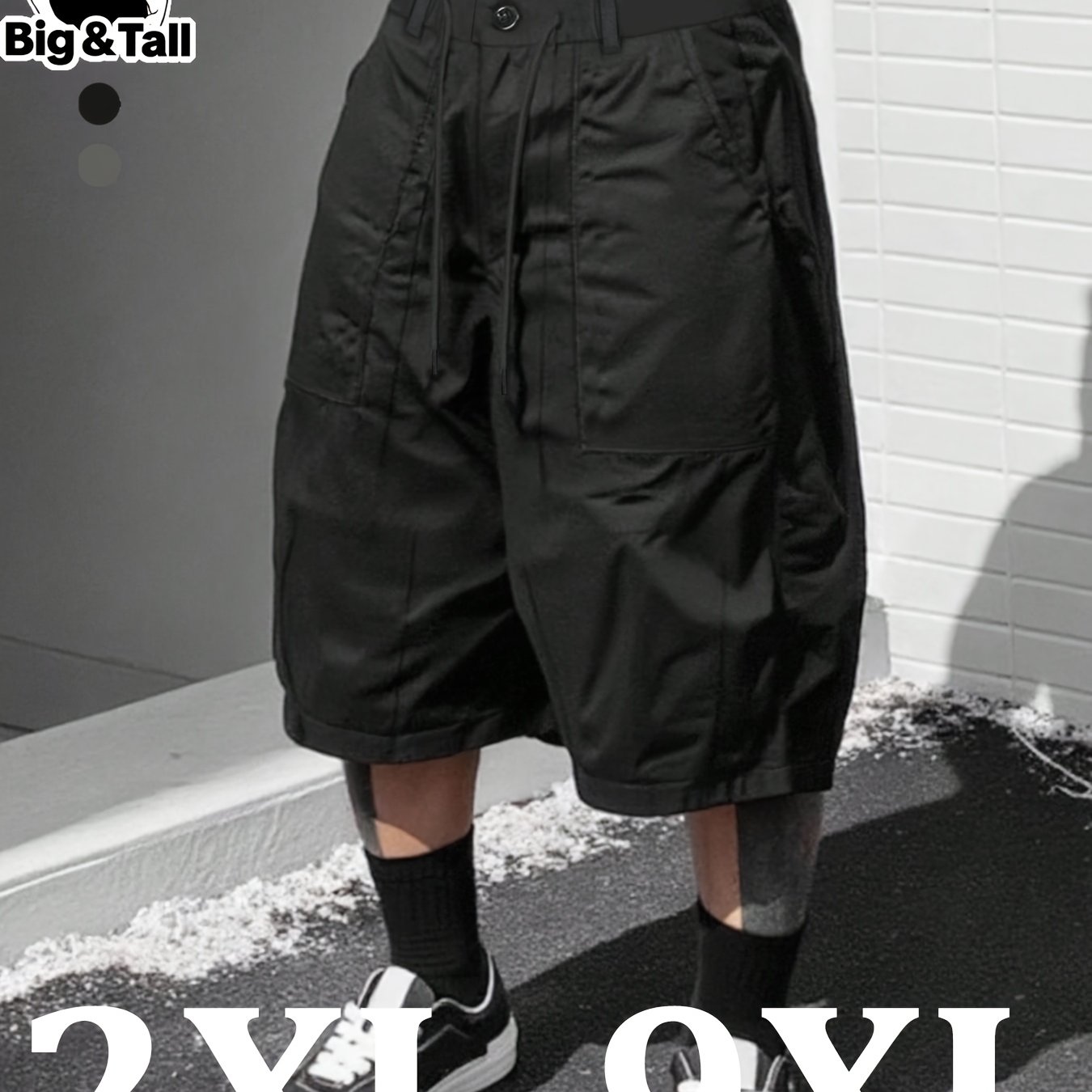 TEMU Plus Size Men's Casual Workwear 3/4 Length Pants