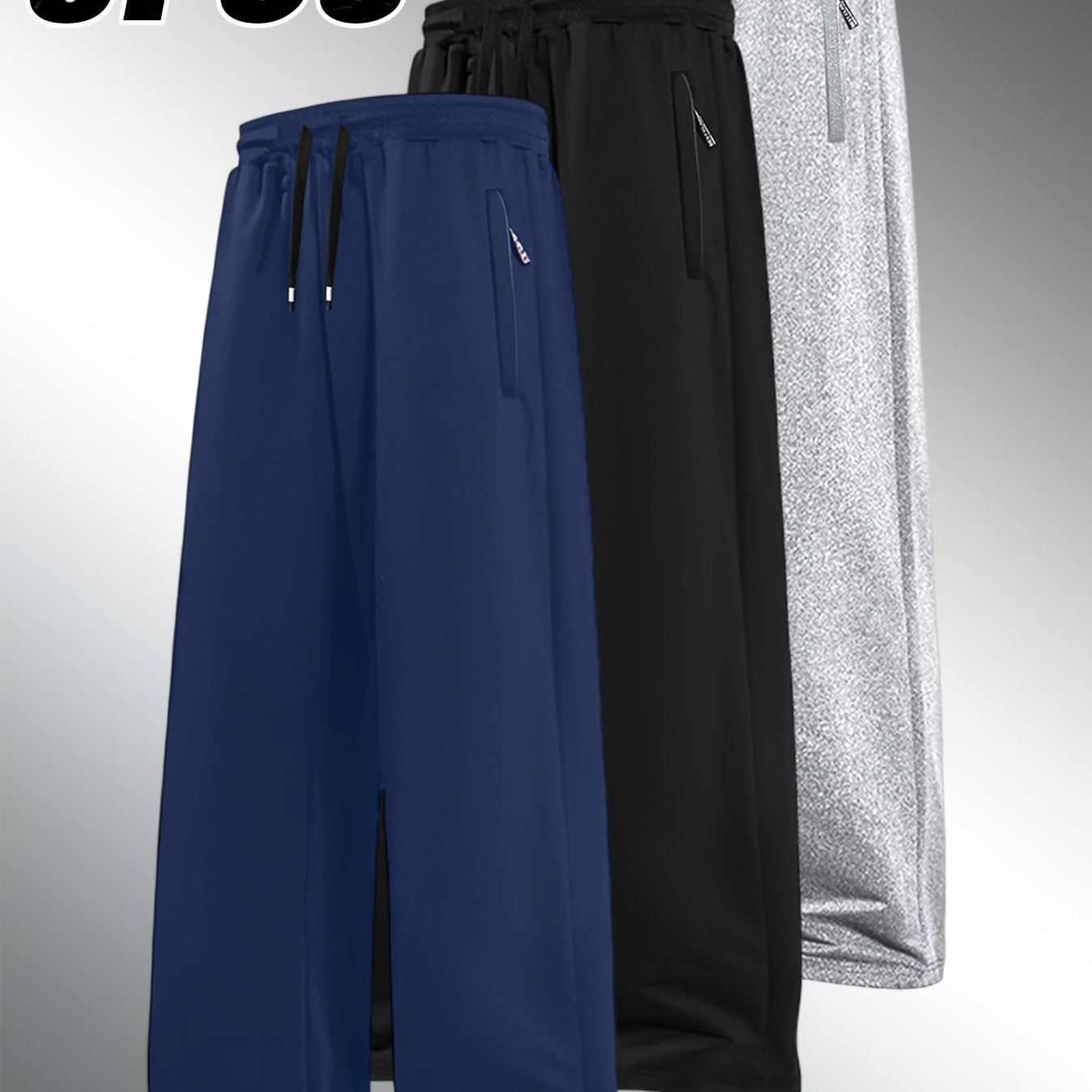 TEMU 3pcs Set Of Stylish And Trendy Sports Pants, Featuring A And Breathable Fabric For . Perfect For , Outdoor Activities, And Holiday , For Gym