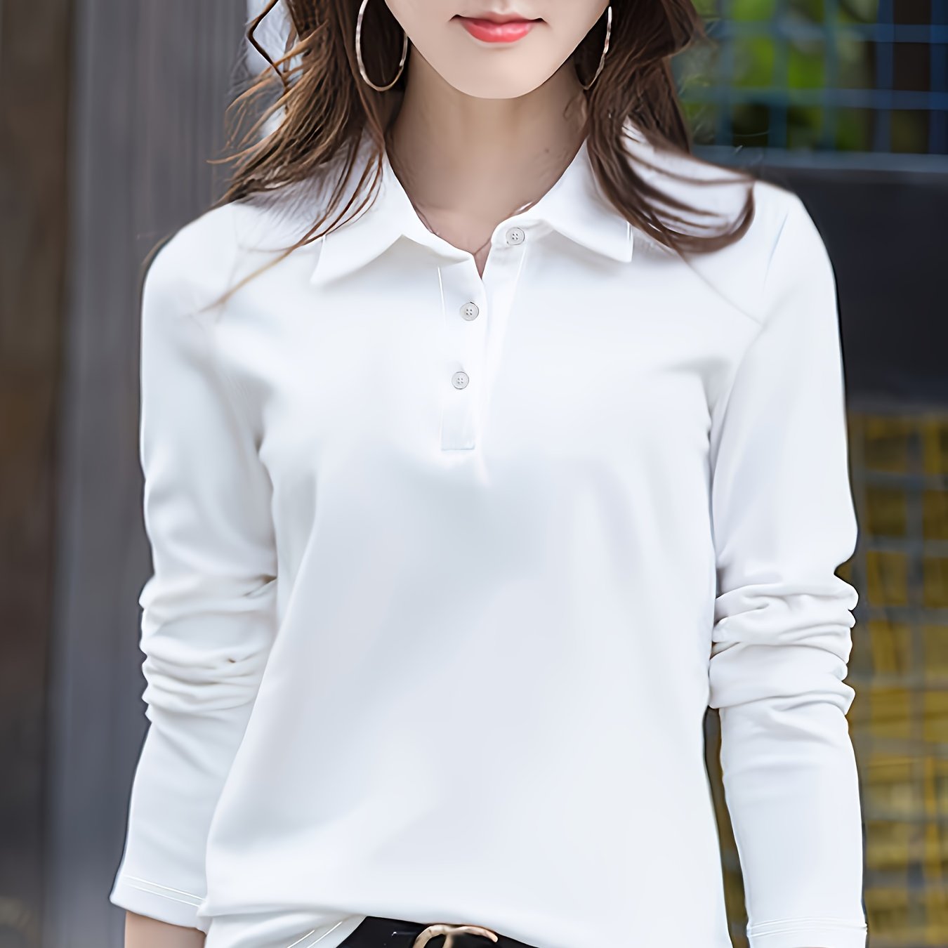 TEMU Women's Easy Outfit Collared Top Shirt