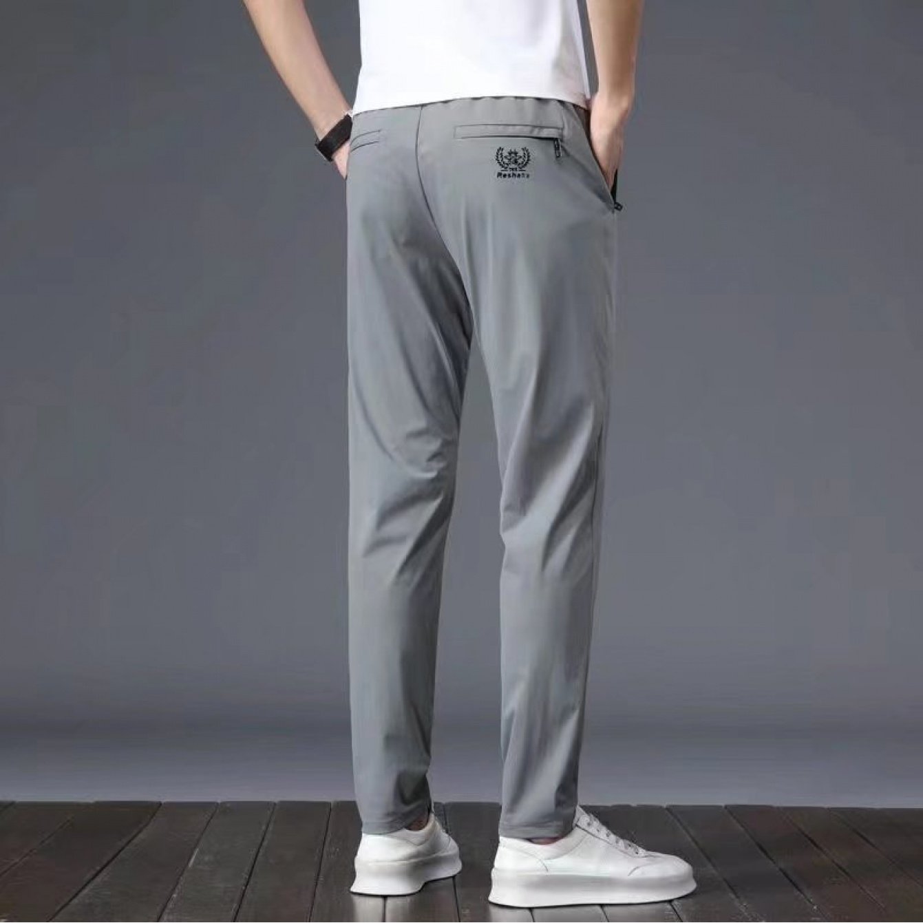 TEMU 【商品名】夏 メンズ カジュアル スポーツ パンツ ゆったり トレンド ロング パンツ ユース 万能 ゆったり プラスサイズ ストレート パンツ