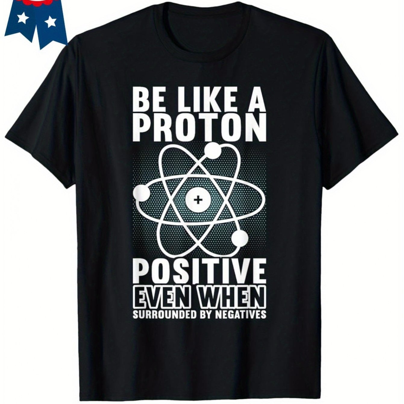 TEMU [casual Wear] -like Positive Physics Student T-shirt - Men's Short Sleeve Round Neck Top, Unique