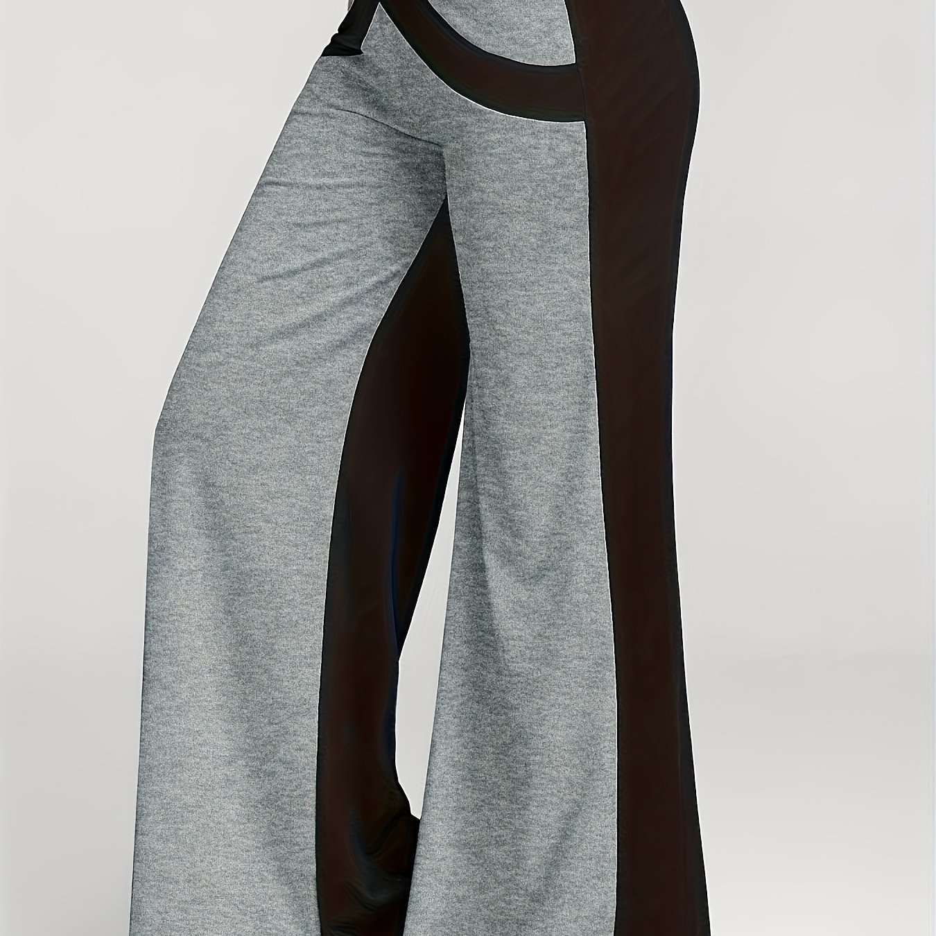 Plus Size, Plus Size Color Block Casual Pants