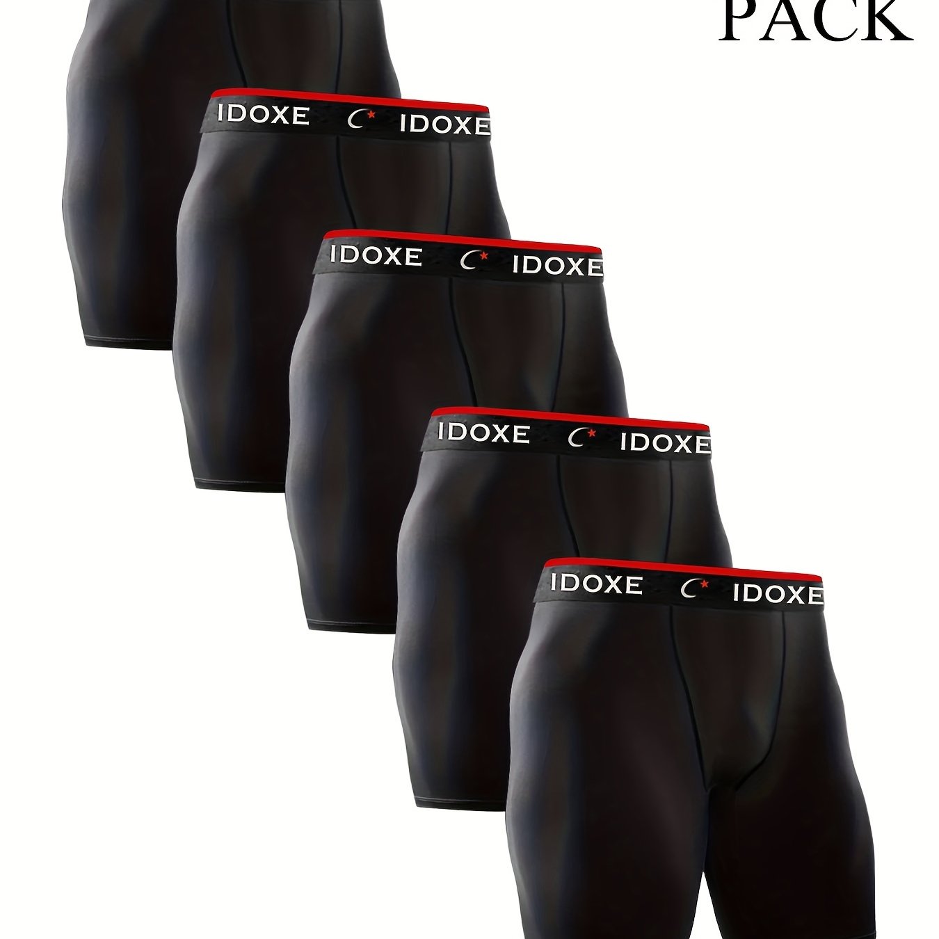 5pcs Solid Color Men's Cotton Sweat-absorbing Loose Comfortable Stretch Big & Tall Underwear, Underwear, Men's Underwear, Plus Size